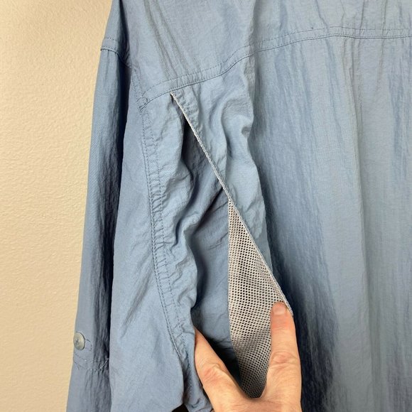Vented‎ Fishing Outdoor Shirt M Mens Blue Button Up Long Tabbed Sleeve - Picture 4 of 6